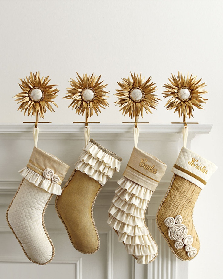 White and Gold Christmas Stockings