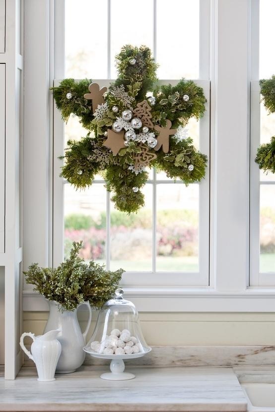 Window Christmas Wreaths Decorating Ideas 2016