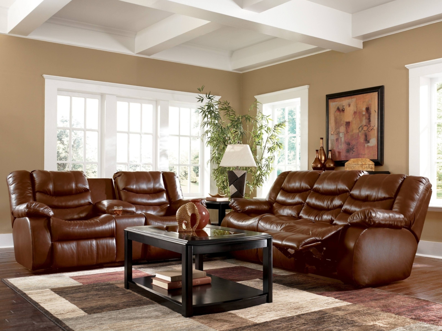 brown leather living room ideas