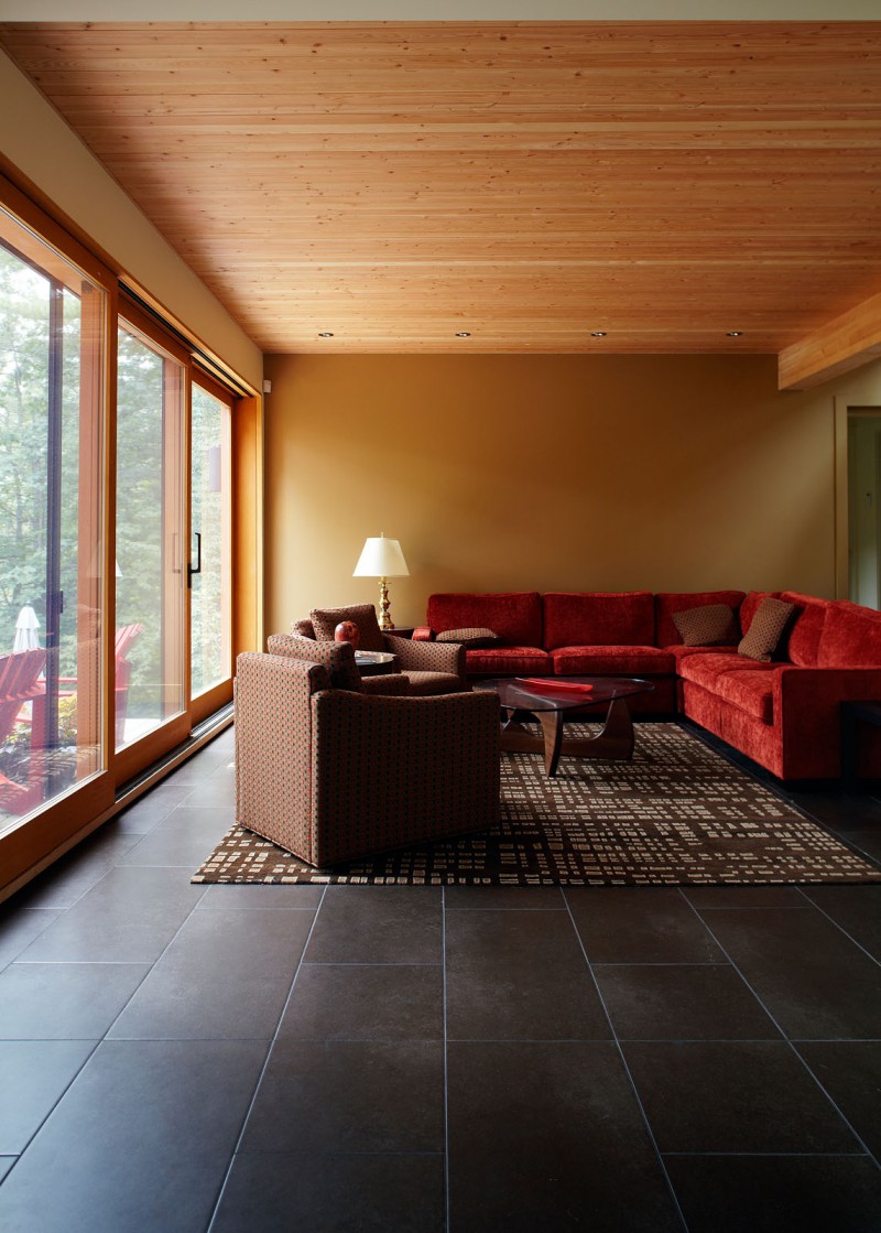 red-carpet-for-living-room-with-brown-couch