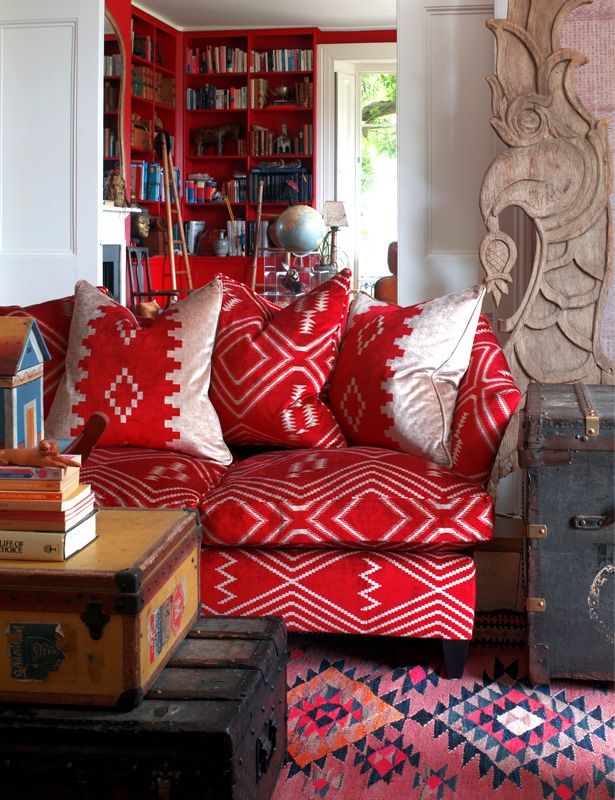 red-pattern-fabric-couches