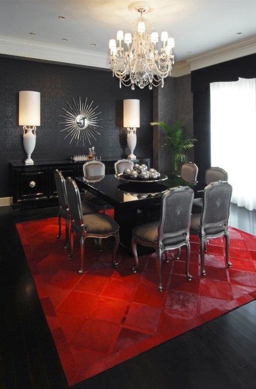 red-and-black-dining-room