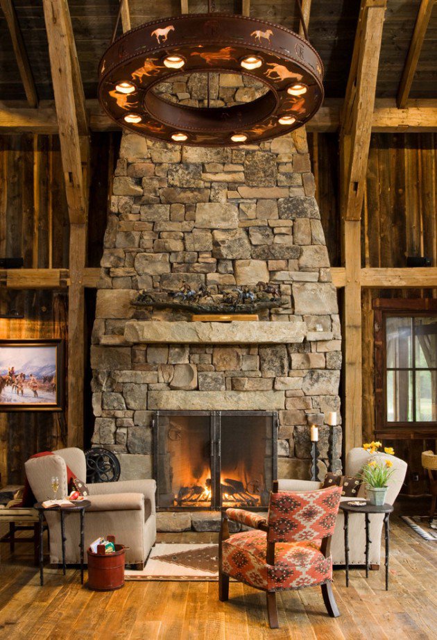 rustic-stone-fireplace