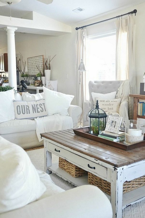 rustic-white-living-room-table