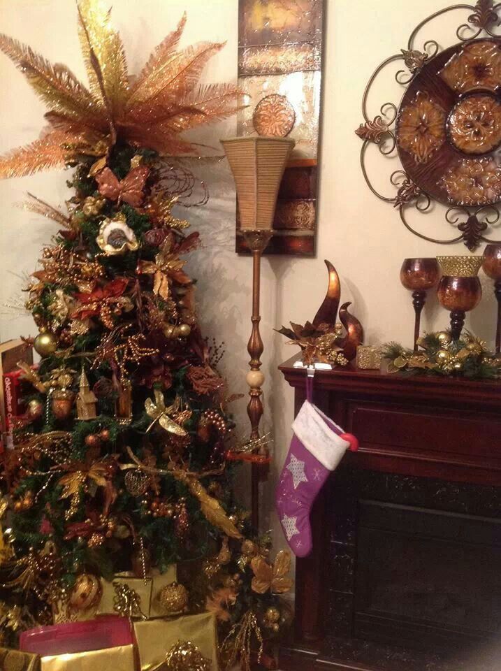 brown-and-gold-tree-decorations