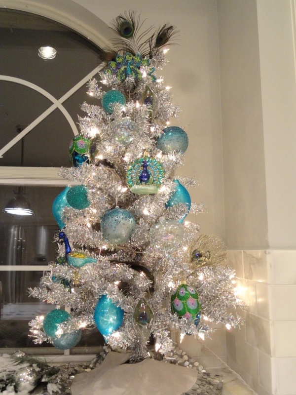 silver-peacock-christmas-tree-ornaments