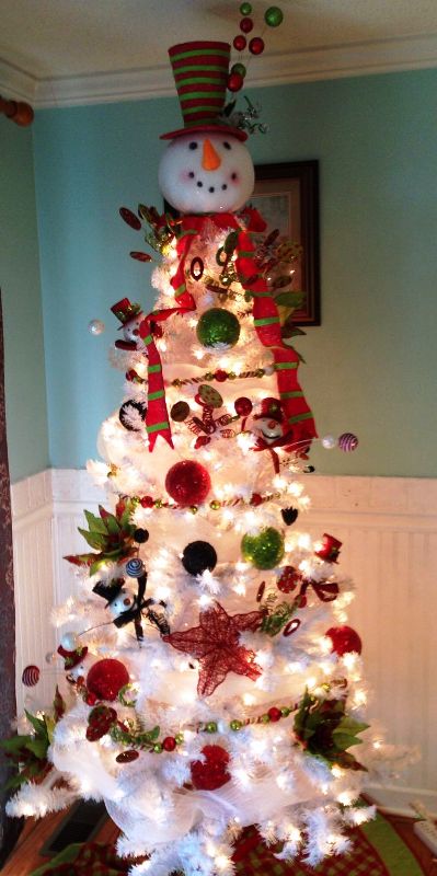 snowman-christmas-tree-decorating-idea