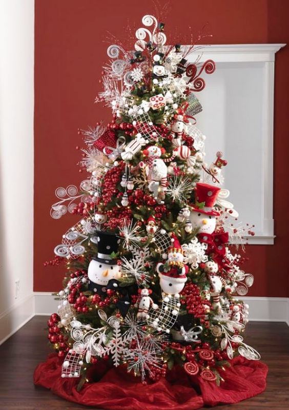 snowmen-decorated-christmas-trees